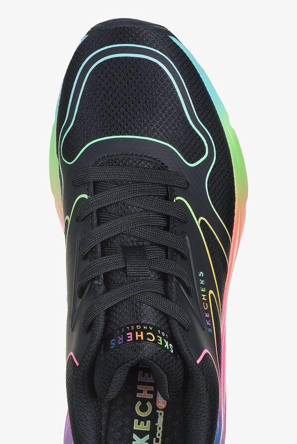 Skechers Street Women's TRES-AIR UNO - RAINBOW ROADS Black Athletic Lace Up Nursing Shoes - null - 2
