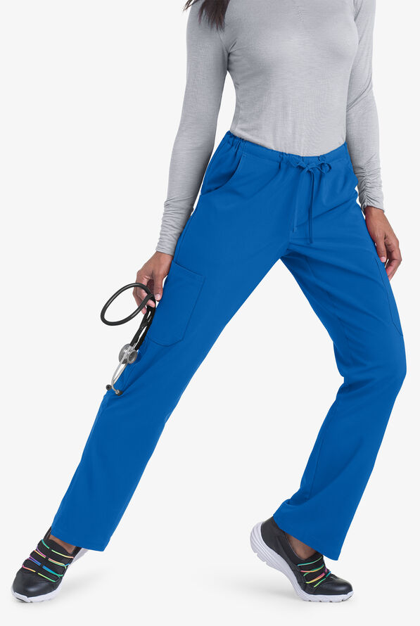Tafford Active STRETCH Eden Women's 4-Pocket Drawstring Scrub Pants - Royal - 3