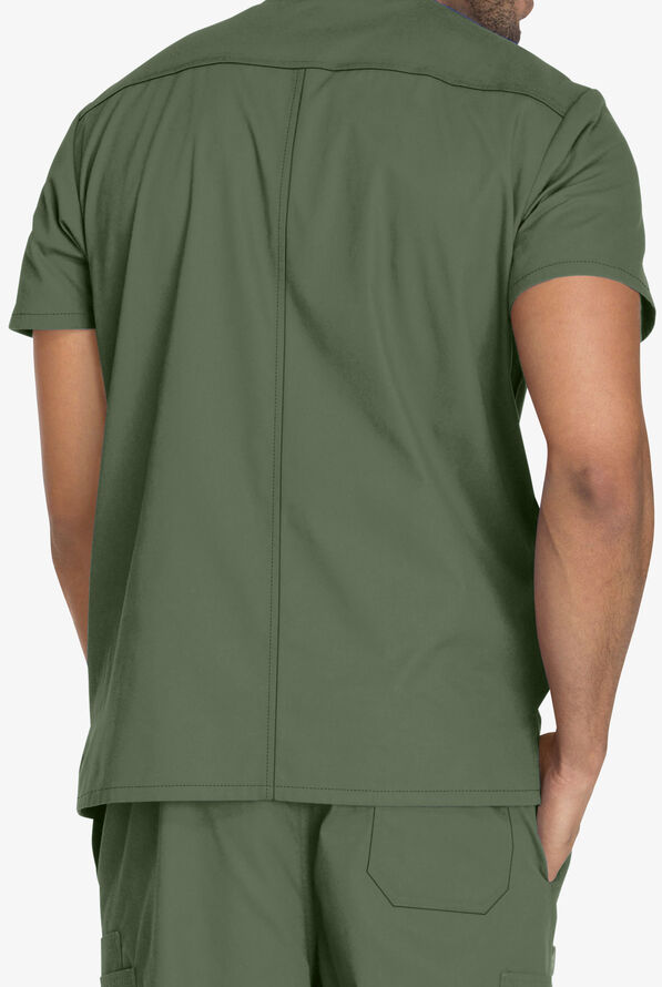 Dickies EDS Signature Men's 5-Pocket V-Neck Scrub Top - Olive - 3