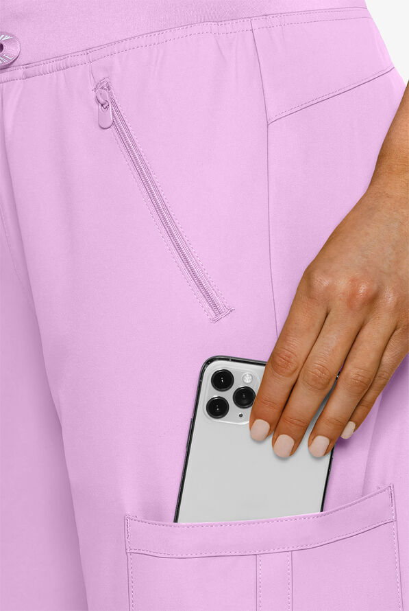 Med Couture Insight Women's 4-Pocket Zipper Cargo Pocket Scrub Pants - Lilac - 3