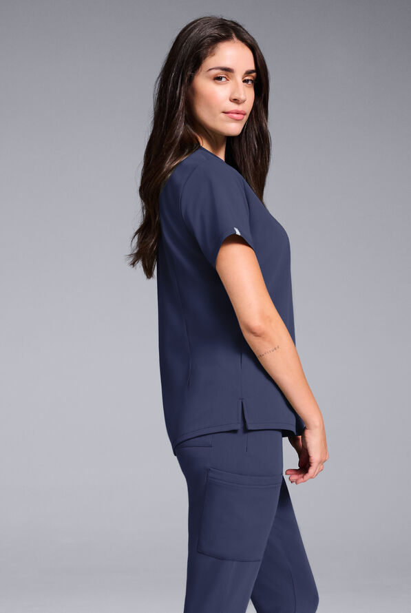 Conjunto de uniforme m&eacute;dico Hypothesis estilo jogger con cuello redondo para mujer - Navy - 5