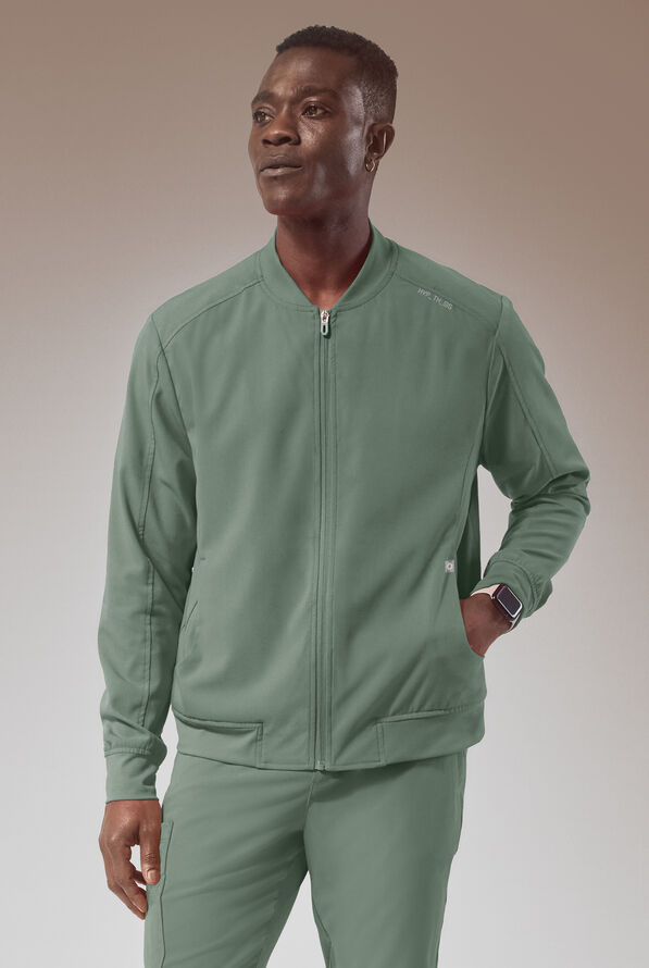 Hypothesis Omni Men's 3-Pocket Zip Front Scrub Jacket - Mineral - 1