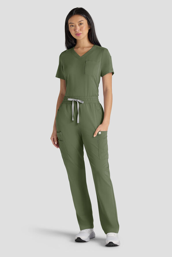 Pantal&oacute;n m&eacute;dico ReSurge Topaz con cord&oacute;n ajustable y 11 bolsillos para mujer - Light Olive - 8