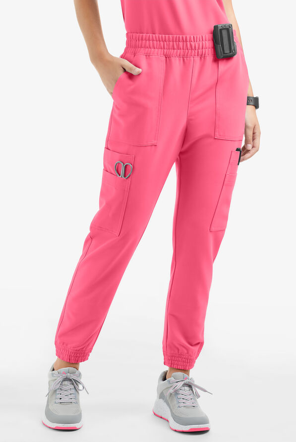 Movement by Butter-Soft Cephei Women's 11-Pocket Jogger Scrub Pants - Rose Dusk - 1