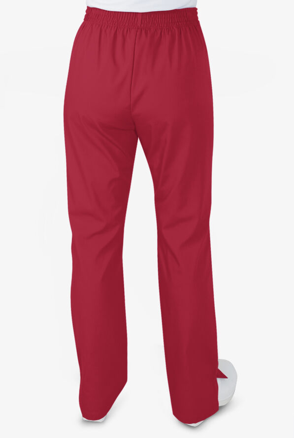 Butter-Soft STRETCH Women's 2-Pocket Flat Front with Back Elastic Scrub Pants - Ruby - 3