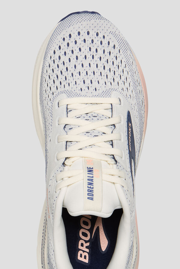Brooks Women's Adrenaline GTS 24 Grey/Blue Ribbon/Peach Athletic Lace Up Shoes - null - 2