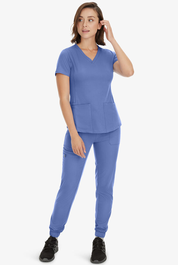 HH Works by Healing Hands Rene Women's 5-Pocket STRETCH Jogger Cargo Pants - Ceil Blue - 4