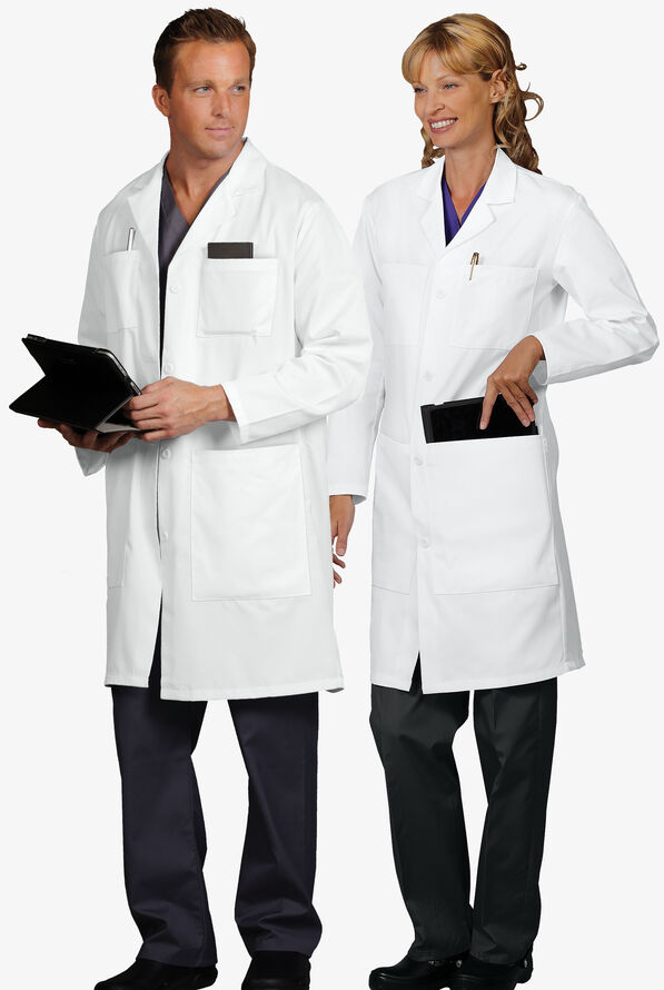 Fashion Seal Unisex 41" 8-Pocket Lab Coat - White - 2