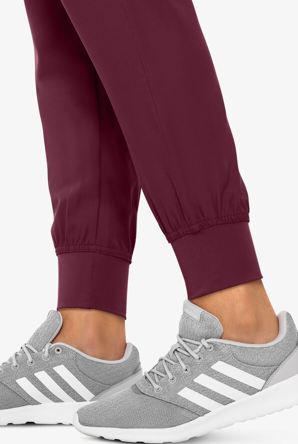 Med Couture Insight Women's 6-Pocket Cargo Jogger Scrub Pants - Wine - 3