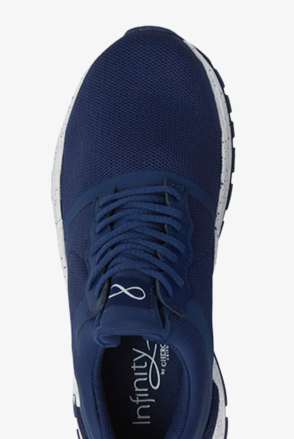 Infinity Women's Fly Navy Flecked Athletic Lace Up Shoes - null - 2