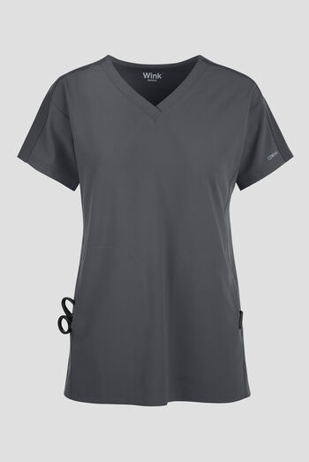 Wink Renew Women's 2-Pocket STRETCH Knit-Trim Dolman Tunic V-Neck Scrub Top