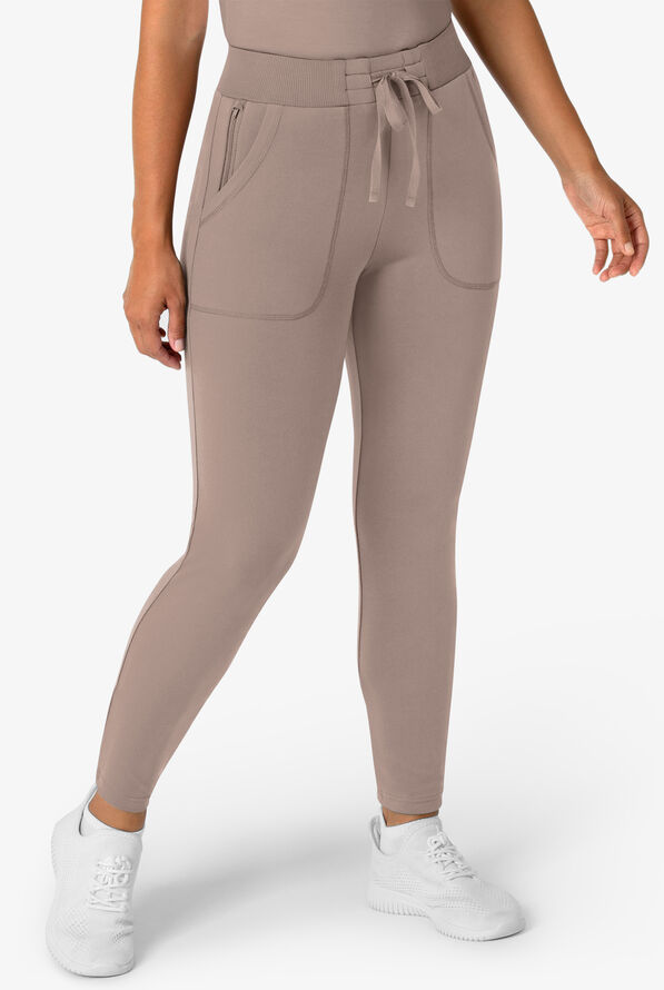 Wink Renew Knit Women's 5-Pocket STRETCH Ankle Zip Track Scrub Pants - Haze - 1