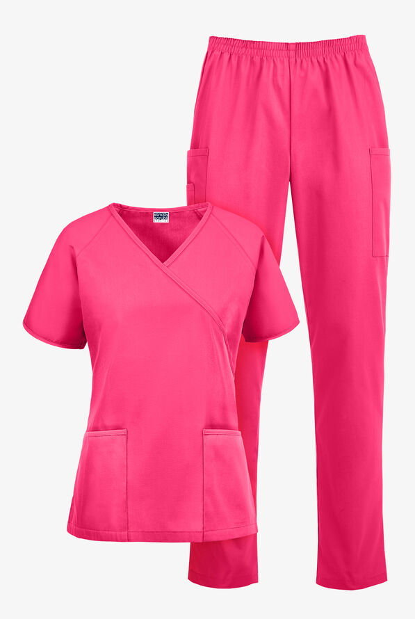 Strictly Scrubs Women's Classic Scrub Set - Fuchsia - 1