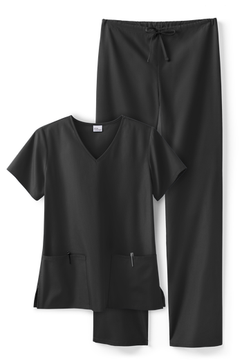 Conjunto unisex de uniforme m&eacute;dico Vital Threads con cuello en V y 3 bolsillos