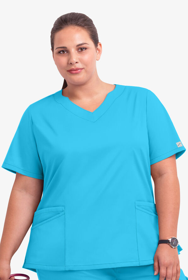 UA Butter Soft Women's Scallop Neck Top at Uniform Advantage