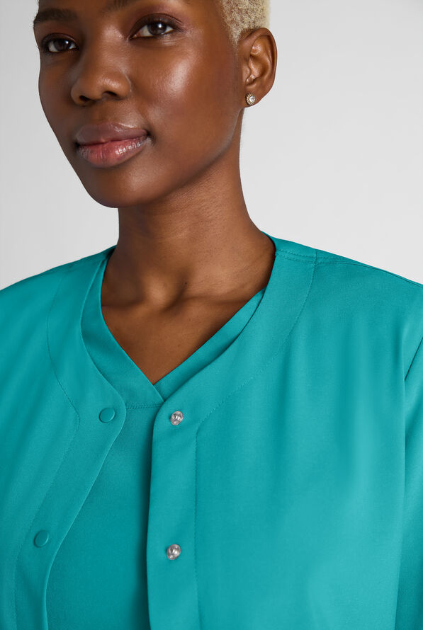 Chaqueta m&eacute;dica Easy STRETCH con botones a presi&oacute;n y 3 bolsillos para mujer - Teal - 5