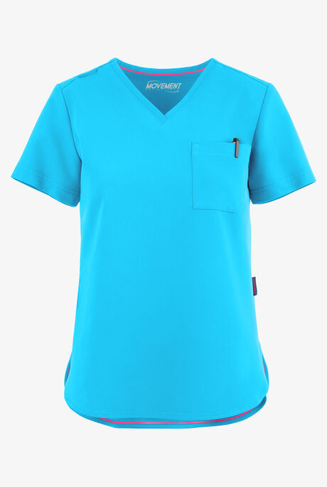 MOVEMENT by Butter-Soft Ceti Women's 1-Pocket V-Neck Tuck-In STRETCH Scrub Top