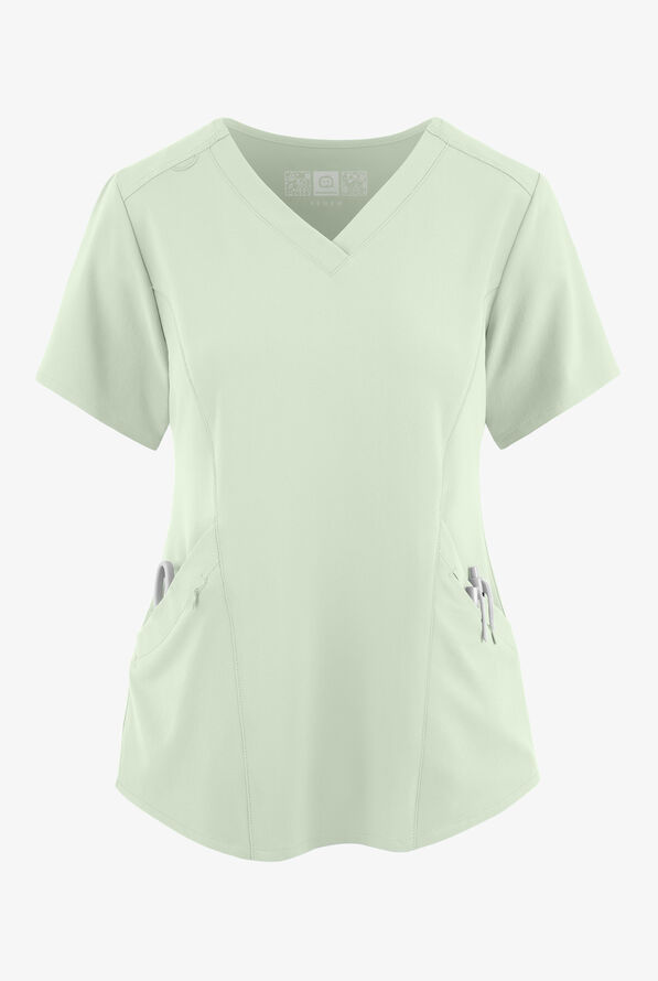 Wink Renew Women's 4-Pocket STRETCH V-Neck Scrub Top - Fresh Mint - 1