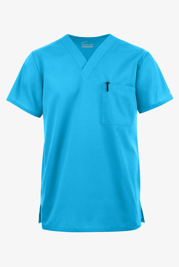 Blusa médica unisx Butter-Soft Originals con cuello en V y 2 bolsillos - Turquoise - 1