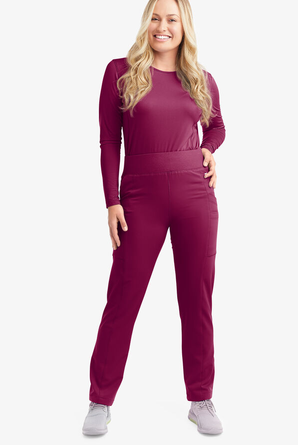 Pantal&oacute;n m&eacute;dico ReSurge by Butter-Soft Petite estilo yoga con 6 bolsillos para mujer **Ligeramente IRREGULAR** - Wine - 3