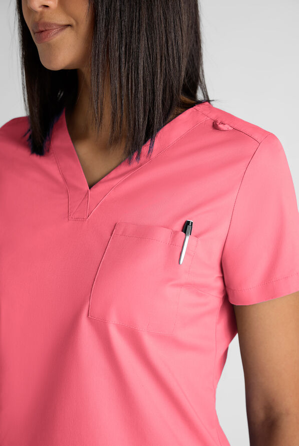 Butter-soft STRETCH Women's Scrub Set - Rouge Rose - 4