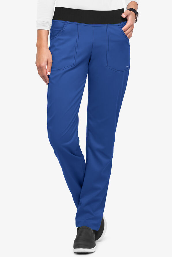 Pantalón médico UA Flex2 STRETCH estilo yoga con piernas rectas y 3 bolsillos para mujer - Royal/Black - 1