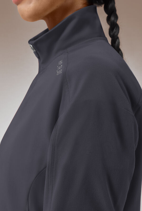 Hypothesis Base Women's 3-Pocket Relaxed Fit Zip Front Scrub Jacket - Pewter - 3