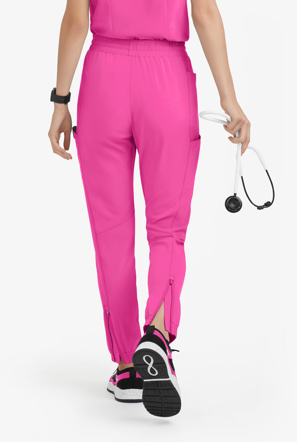 Pantal&oacute;n m&eacute;dico Easy STRETCH Kourtney estilo jogger con piernas delgadas modernas y 5 bolsillos para mujer - Glam Pink - 4