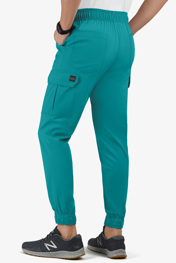 Pantalón médico UA Butter-Soft STRETCH estilo cargo jogger con 7 bolsillos para hombre - Teal - 2