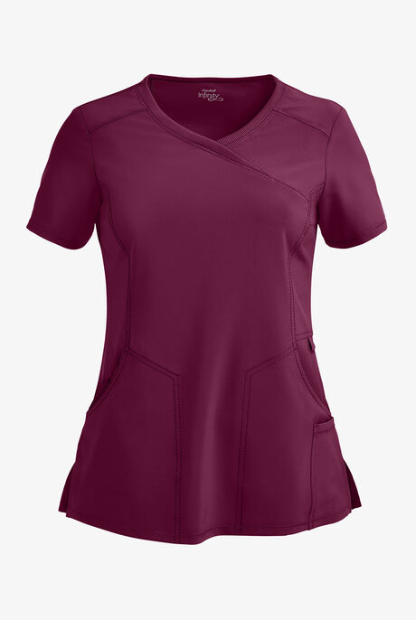Infinity Women's 4-Pocket STRETCH Mock Wrap Scrub Top