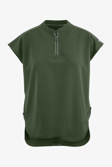 Healing Hands 360 Sandy Women's 2-Pocket STRETCH Dolman Sleeve Zip Mandarin Collar Scrub Top