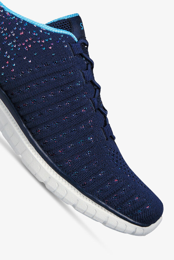 Skechers Sport Women's Virtue Navy/Blue/Pink Athletic Slip On Shoes - null - 3