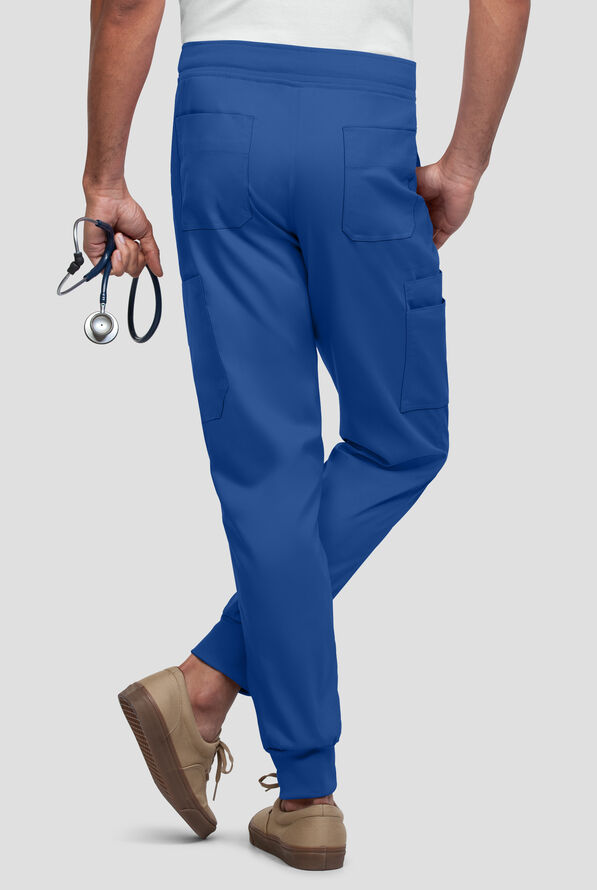 Strictly Scrubs Active STRETCH Men's 9-Pocket  Knit Waist Jogger Scrub Pant - Royal - 2