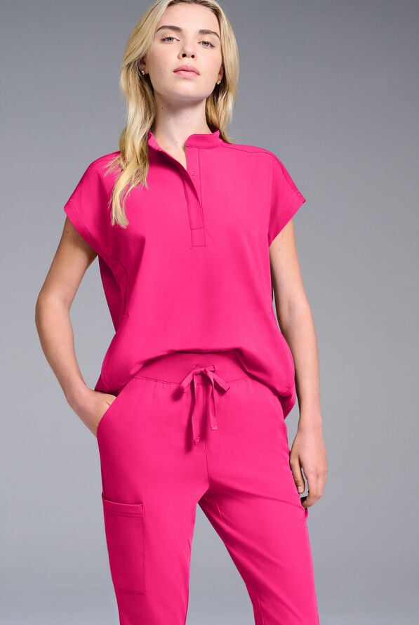 Hypothesis Women's Meta Oversized Dolman Sleeve Scrub Top - Reactive Pink - 2