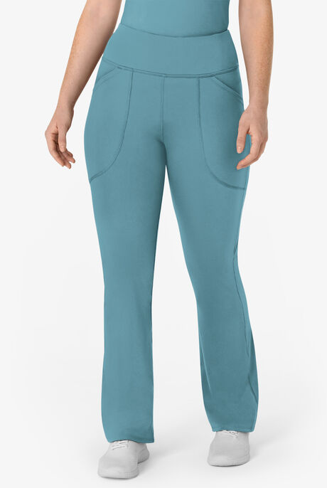 Wink Renew Knit Women's 5-Pocket STRETCH Yoga Waist Flare Leg Scrub Pants