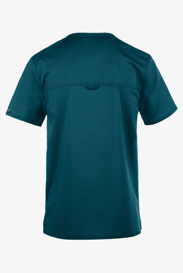 Cherokee Workwear Revolution Men's 1-Pocket STRETCH V-Neck Scrub Top - Caribbean Blue - 2
