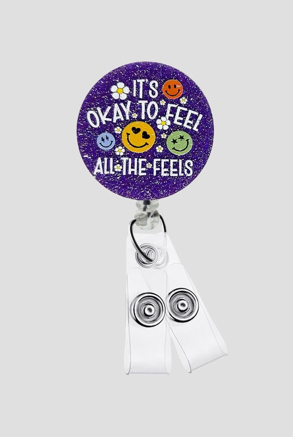 Outside the Box Acrylic It's Okay to Feel All the Feels ID Badge Holder - null - 1
