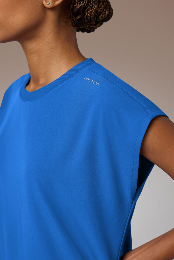 Blusa m&eacute;dica Hypothesis DM Crew de corte holgado con mangas dolm&aacute;n y 2 bolsillos para mujer - Royal - 7