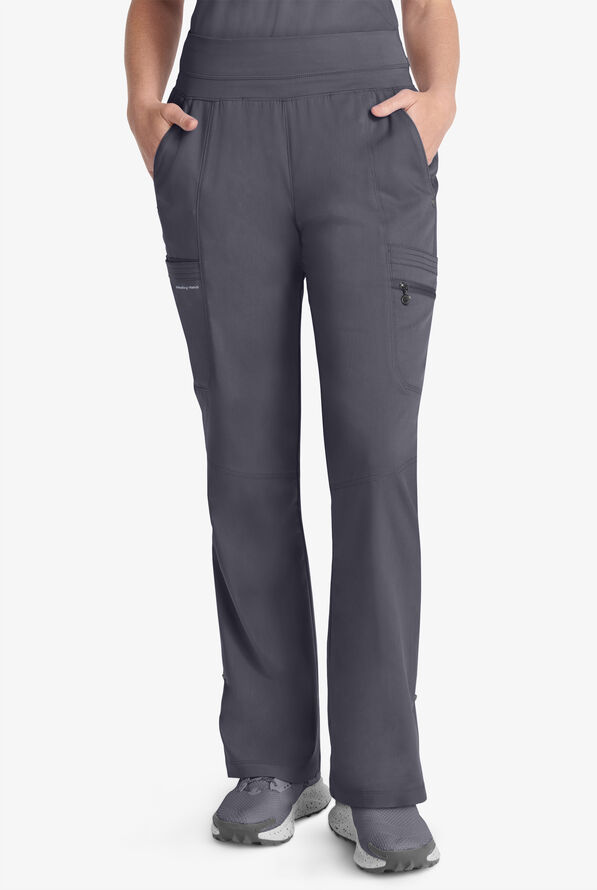 Healing Hands Purple Label Tina Women's 8-Pocket STRETCH Yoga Scrub Pants - Pewter - 1