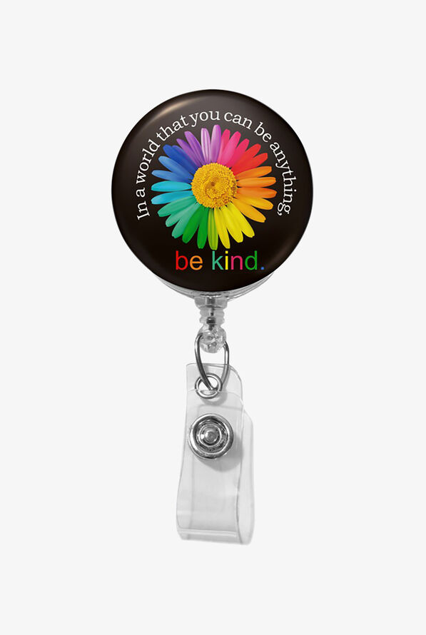 Outside the Box Be Kind Graphic Button Badge Reel, Medical Accessories