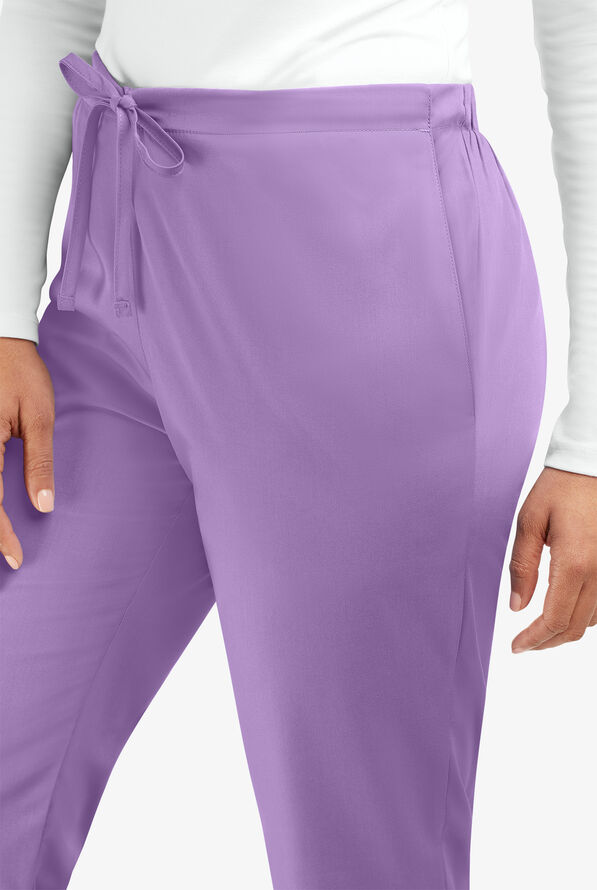 Cherokee Workwear Women's 3-Pocket Flare Leg Drawstring Scrub Pants - Orchid - 2