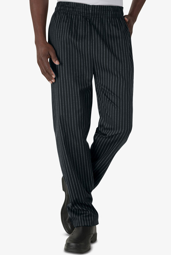 UA CHEF™ Pinstripe Men's 4-Pocket Relaxed Printed Chef Pants - null - 1