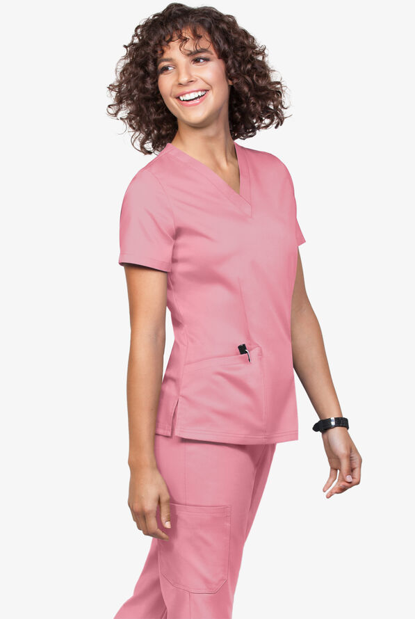 Tafford Active STRETCH Women's 5-Pocket Jogger Scrub Set - Cashmere Rose - 3