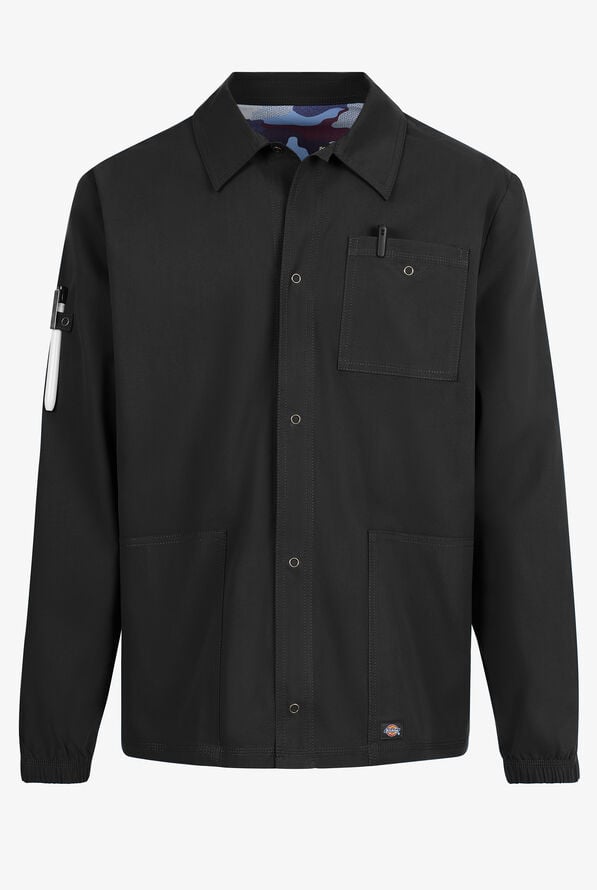 Dickies Forge Men's 3-Pocket Snap Front Scrub Jacket - Black - 1
