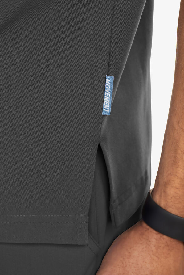 MOVEMENT by Butter-Soft Altair Men's 2-Pocket V-Neck STRETCH Scrub Top - Pewter - 6