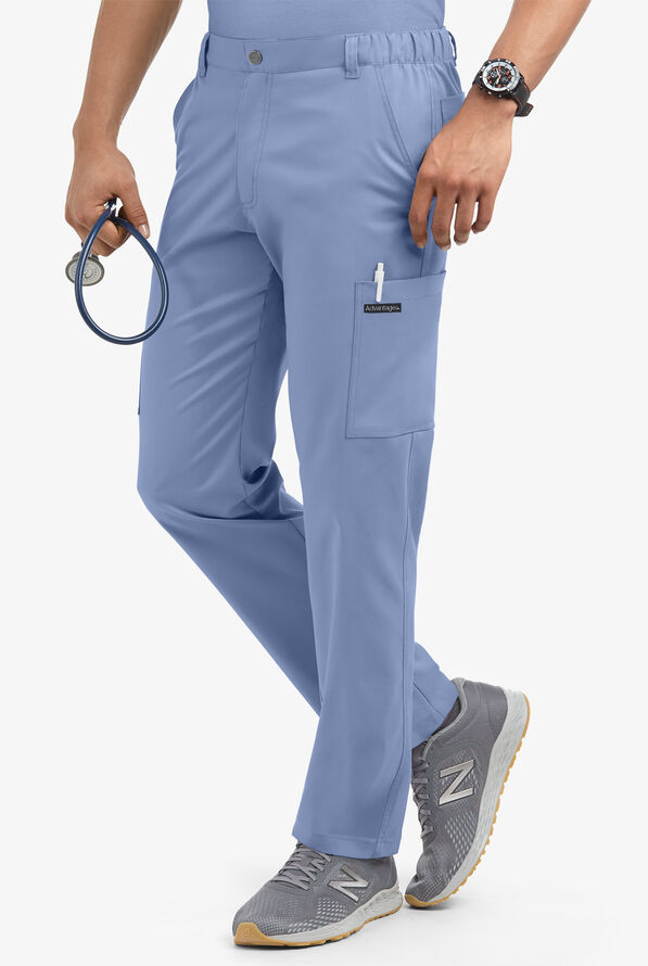 Advantage STRETCH Men's 8-Pocket Cargo Scrub Pants - Ceil Blue - 1