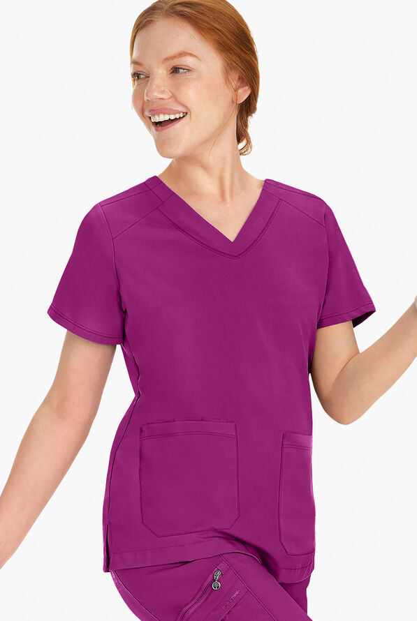 Healing Hands Scrubs Purple Label Jill VNeck Scrub Top,Stretch Scrubs