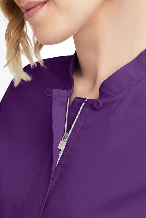 Blusa m&eacute;dica UA Butter-Soft STRETCH con cremallera y 6 bolsillos para mujer - Eggplant - 3