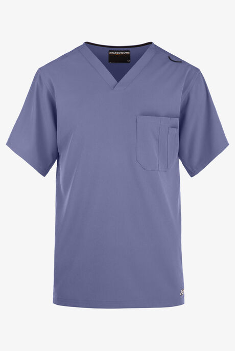 Skechers by Barco Structure Men's 1-Pocket STRETCH V-Neck Scrub Top