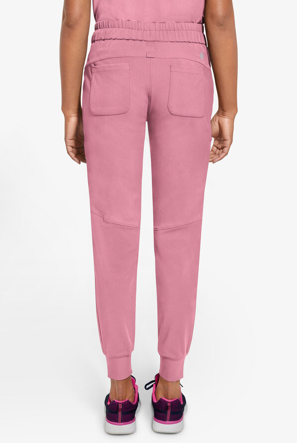 Healing Hands 360 Naya Women's 6-Pocket STRETCH Elastic Jogger Drawstring Scrub Pants - Precious Pink - 3
